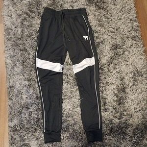 Pink Victoria secret black and white joggers